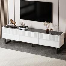 Television Stands & Entertainment Centers - Black + White + MDF + Particle Board - View 5