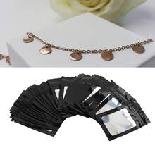 100pcs Resealable Odor Proof Pouch Holographic Smell Proof Packaging Bag with Clear Window for Lip Gloss Black - Multicolor - Ver 6