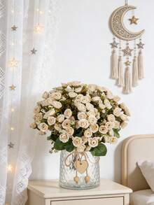 1支10.62英寸人造丝玫瑰，仿真花，情人节礼物，逼真花卉，适合早午餐、DIY婚礼花束、派对、家居客厅、厨房、花园、酒店、办公室、Rama装饰、情人节礼物、感恩节装饰、DIY花环、礼品、桌面摆件、生日装饰、室内/室外装饰、散装仿真塑料花、花瓶装饰、农舍家居装饰、波西米亚风婚礼 - 乳白色 - 查看 6