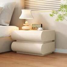 Italian Leather Nightstand, Cream White Bedside Table With Drawer, Minimalist Solid Wood Storage Cabinet For Small Spaces, Modern Bedroom Furniture With Soft Closing For Room Decor,Mesa De Noche,Bedroom Furniture,Night Stand - 白色 - 查看 6