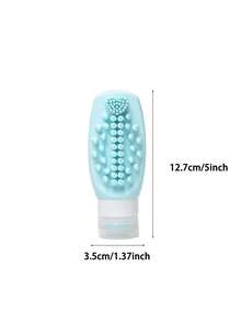 1个旅行装可重复灌装水瓶，多功能防漏硅胶挤压容器，带软毛刷，适用于洗漱用品、化妆品、旅行必备品 - 彩色 - 查看 3