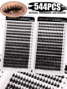 CMAYOME 384/512/544片混合长度睫毛嫁接套装，长度9-16毫米，0.07毫米C/D卷度，合成貂毛睫毛，浓密卷翘，适合DIY睫毛嫁接，适合日常或户外妆容 - 白色 - 查看 12