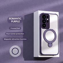 透明指环支架手机壳，具备完整的支架功能和稳定的支撑，兼容三星 Galaxy S26/S26Plus/S26Ultra/S25FE/S25 Ultra/S25/S25Plus/A56/A36/A16/A26/A17/A37/A57 - 紫色 - 查看 19