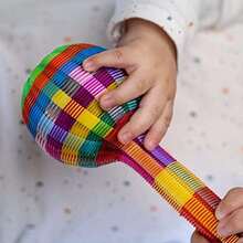 Baby maracas for early stimulation with contrasting colors and pleasant sound Handmade in Mexico stimulate baby's mind with colors sound and texture - Multicolor - Ver 3