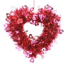 2 piezas y 1 pieza Guirnalda con forma de corazón rojo brillante, decoración colgante romántica para crear ambiente, adorno de guirnalda con forma de corazón, decoración romántica para aniversario, decoración del Día de San Valentín, decoración para cena a la luz de las velas, decoración de sorpresa romántica, adecuado para eventos especiales del Día de San Valentín, bodas, regalos nupciales, fiestas, compromisos y celebraciones de aniversario del Día de San Valentín - Multicolor - Ver 5