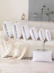 1pc/2pcs White Pillow Insert, Cushion, Ultra Soft Fiber Filled, Non-Woven Fabric Square Pillow, Sofa Back Cushion Insert, Multiple Sizes Available, Suitable For Living Room Sofa, Home Decor, Bedroom Decor, Hotel Use, Car Seat And Christmas Decoration. Ergonomic Neck & Back Support Pillow, Fashionable Minimalist Design, High Elasticity, Luxurious Pillow - White - View 3