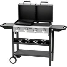 2 Burner Portable Propane Griddle With Lid, 20000BTU Tabletop Flat Gas Grill With Ignition And Oil Collector, Camping Griddle For Outdoor Cooking Patio Backyard Sandbeach BBQ Party - Bếp ga để bàn 2 bếp - Xem 8