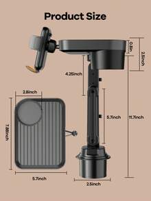 REMAX 三合一杯架扩展器，带360°可调节手机支架，通用快装车载配件，适用于2.5英寸至3.7英寸杯架，旅行必备车载用品，车载收纳神器 - CP2007-S5 - 查看 10