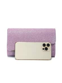 Envelope Design Party/Wedding Clutch Bag For Women, With Detachable Chain Strap, Fashion Handbag - Purple - View 4