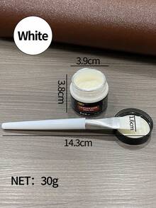 30g White Shoe Repair & Restoration, Repairs Worn, Scuffed, Peeled Areas On Leather, Heels, Sneakers, Waterproof & Non-Fading, Includes Application Brush