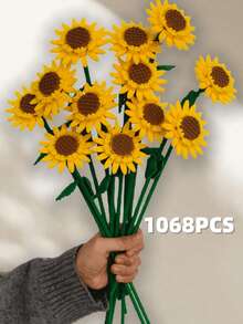 DIY永生花花束摆件玩具，向日葵和非洲菊混合花束，生日、情人节、节日、圣诞节、新年礼物 - 彩色 - 查看 15