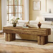 Tribesigns TV Stand For 55/60/65 Inches TV, 63" Farmhouse Entertainment Center, Low TV Console Table For Living Room, Long Media Console Television Stands, Rustic Brown - Nâu mộc mạc - Xem 4