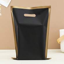 50pcs Thick Gift Bags With Handles, Plastic Party Candy Bags With Gold Trim, Suitable For Various Holiday Parties - Multicolor - View 8