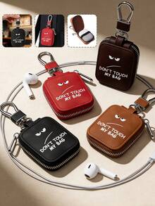 “别碰我的包”收纳袋，钥匙包，零钱包，包饰，兼容保护套，PU合成革材质，带网状口袋和钥匙扣 - 柔软便携收纳袋，耳机盒，蓝牙耳机保护套，兼容 Pro/1/2/3，USB线接口，适合旅行或日常携带，可收纳无线耳机、蓝牙耳机、SD存储卡、钥匙、零钱、数据线等。 - 彩色 - 查看 1