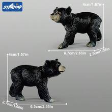 北美森林动物模型拼图玩具，蛋糕装饰 - 逼真的丛林动物套装，圣诞节和生日礼物，适合儿童和幼儿，包括大象、骆驼、长颈鹿、老虎、狮子、熊猫、熊、鹿、河马、犀牛、浣熊、猞猁、狼、鹰、海狸、兔子、秃鹫等。 - 彩色 - 查看 65