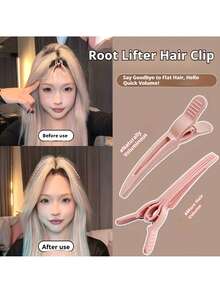 High Crown Root Styling Puff Clip, Seamless Positioning Clip, Styling Bangs Duck Mouth Clip, Hair Clip, Hair Clip, No-Heat Hair Root Lifter, Top Styling Comb, Natural Seamless Puff Clip, High Crown Hollow Anti-Slip Bangs Clip, Neutral Fine Soft/Casual Hair Comb, Hairpin, Accessories, Claw Clips - Multicolor - View 7