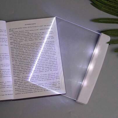 Flat Book Lights For Reading At Night In Bed Clear LED Book Page Light Bookmark Light For Reading Illuminator Panel Plate Lamp Board Wireless