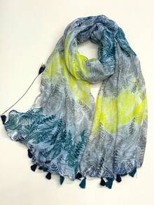 1pc Women's Fashion Silk Scarf, Simple & Elegant Style Shawl, New Breathable Tassel Wrap, Large Long Scarf For Outdoor, Beach, Versatile Head Wrap - Multicolor - View 1