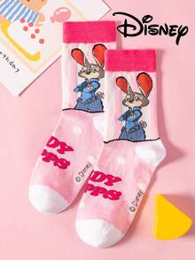 Disney 2双装迪士尼疯狂动物城主题女士船袜，可爱卡通尼克·王尔德独特图案，防臭透气休闲运动船袜，适合学生/成人作为礼物或日常穿着，情侣款。