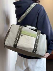 1pc Unisex Multi-Function Travel Bag Large Capacity With Wet & Dry Separation Compartment Removable & Adjustable Shoulder Strap Suitable For Travel Vacation Sports Fitness Business Trip Commuting - Multicolor - View 4