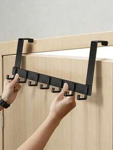 1 Stück Kleiderbügel-Ständer aus Aluminiumlegierung, ohne Bohren, modischer Stil, Kleideraufbewahrungsständer, Tür-Hängeständer für den Eingangsbereich, wandmontierter Kleiderhaken - Verschiedenfarbig - Übersicht 6