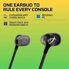 HyperX Cloud Earbuds II - Earphone Gaming Berkabel, Unit Driver 14mm, Mikrofon Terintegrasi, 4 Ukuran Ujung Earphone, Jack 3.5mm, Kotak Penyimpanan Keras, Kompatibel dengan PC, Konsol Game, dan Perangkat Seluler - Hitam - View 6