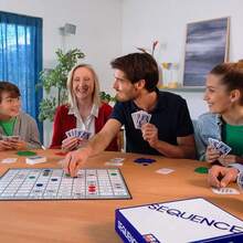 Un juego de mesa de secuencia, juego de cartas multijugador, juego de cartas, juego de mesa, juego de mesa, naipes, juego interactivo, juego multijugador, juego de equipo, juego de viaje, muy adecuado para reuniones familiares y de amigos, fiestas, campamentos, viajes y otras actividades multijugador. - Azul - Ver 6