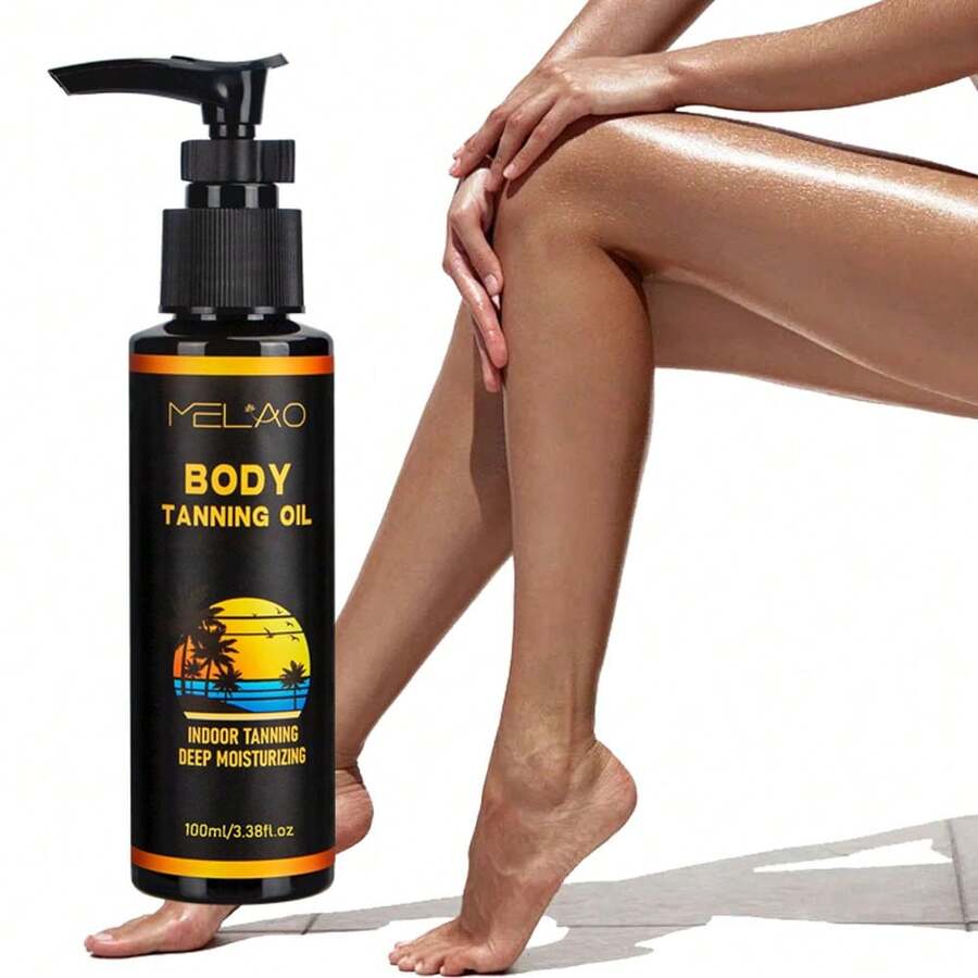 MELAO 身体美黑油，易于涂抹，自然光泽，快速打造古铜色肌肤，适合白皙至中等肤色，轻松实现无日晒美黑，适合所有肤质，打造完美夏日肌肤。