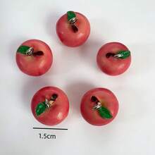 5/10个可爱树脂红苹果吊坠，水果挂件，适用于DIY手链、项链、钥匙扣等时尚饰品配件