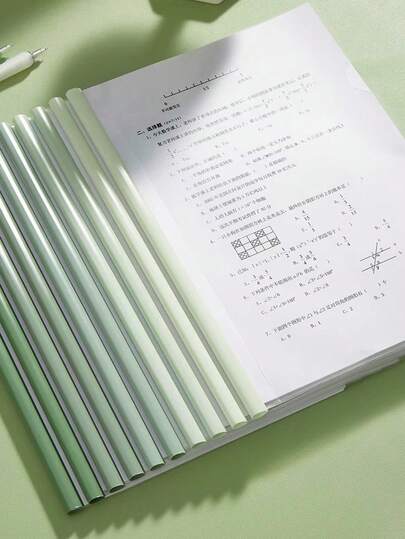 10 pièces/paquet Clips de reliure de couleur dégradée, Chemise de fichier A4 épaisse, Haute capacité pour les étudiants, Clip transparent, Couleur aléatoire