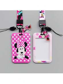 1个迪士尼卡通学生校园餐卡套，米奇老鼠挂绳证件套，徽章套，地铁/公交卡套，校园卡套，幼儿园卡套，返校证件套[挂绳+夹子]，卡套套装+挂绳，校园相框，学生文具餐卡，交通卡 - 彩色 - 查看 2