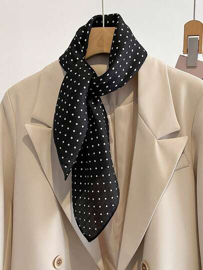 1pc New Bandana Style Velvet Polka Dot Print 70x70cm Women Square Scarf/Headscarf