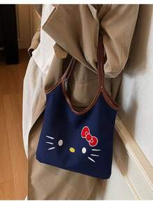 Bolsa de Mão Fashion Fofa da Hello Kitty da Sanrio - Bolsa Bordada Kawaii Mãe e Filha para Mulheres, Bolsa de Ombro Transversal Versátil de Alta Estética com Tecido Premium Durável. Design Leve e Portátil, Perfeito para Uso Diário, Compras, Passeios em Família e Viagens Casuais, Detalhe de Bordado Requintado com Clima Doce e Feminino, Estilo Combinável com Vários Looks, Acessório Kawaii Estiloso Ideal para Fãs da Sanrio. - Multicolorido - Visão 7