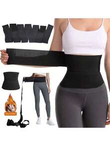 可调节健身束腰带，男女通用吸汗收腹腰带，适合健身和举重 - 黑色 - 查看 11