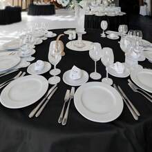 Fitable 6 Pack Black Round Table Clothes - 90 Inches In Diameter - Stain Resistant And Washable Tablecloths, Polyester Fabric Table Covers For Wedding, Party, Banquet, Gathering - Black90InRound - View 3