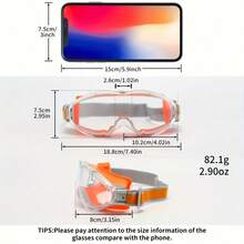 Unisex Safety Goggles With -Scratch & Clear Visor - Adjustable Impact-Resistant Face Shield, Detachable/Retractable Visor For, Cycling, Lawn Mowing, Grinding - Comfortable Work Visor For & (Glasses-Compatible - Orange - View 7