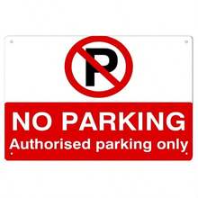1pc No Parking Sign - Authorized Parking Only - Metal Wall Art - Universal Holiday Gift, Weather-Resistant Metal Sign For Cafe, Bathroom, Indoor/Outdoor Decor - 8x12 Inches