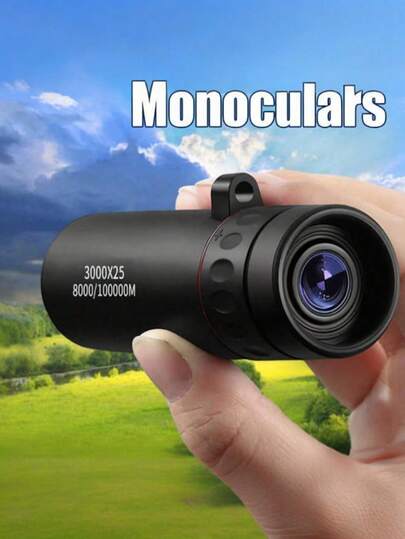 1个户外高清单筒望远镜，便携式迷你望远镜，露营和徒步旅行配件，趣味小礼物，适合户外露营、旅行、观赏动物，露营装备，露营必备品