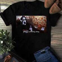 Scream Ghost Face Just Chillin Killin T-Shirt Funny Ghostface Calling TR8B - trắng - Xem 3