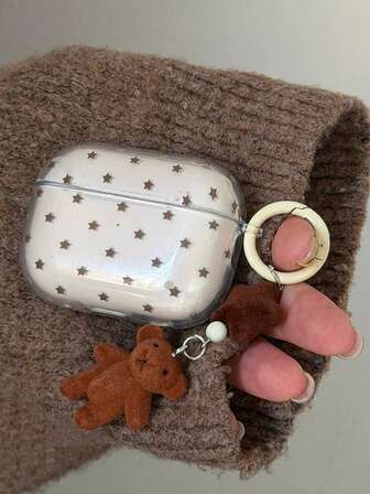 Cute 3D Bear Pendant Decoration, Suitable For AirPods 4/Pro/3 Protective Case, 2/3 Bluetooth Silicone Soft Case