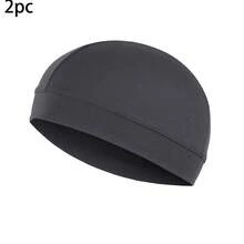 2pcs Unisex Cotton Skull Cap, Lightweight Breathable Sleeping Hat With Helmet Lining