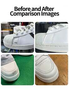 30g White Shoe Repair & Restoration, Repairs Worn, Scuffed, Peeled Areas On Leather, Heels, Sneakers, Waterproof & Non-Fading, Includes Application Brush