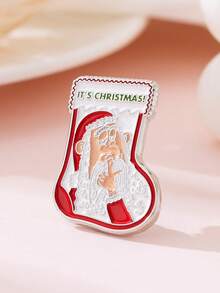 1pc Cute Santa Claus Zinc Alloy Badge Brooch - Multicolor - View 2