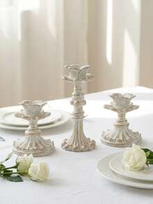 1pc/Set Vintage French Floral Candle Holder, Antique Bronze Furniture Decor, Retro Decorative Candle Holder, Home Decor, Perfect For Wedding Art Decor, Mother's Day Gift, Fireplace, Christmas Party, Housewarming Gift, Wedding, Restaurant, Party Candle Holder, Fireplace Decor Candle Holder, Decorative Column Candle Holder, Wedding, Home Decor, Holiday Party Decor - Multicolor - View 16