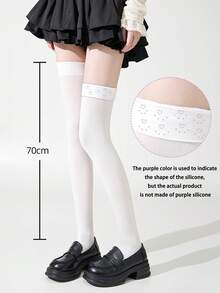 1-2 Pairs Over-The-Knee Socks For Women, Thigh High Socks With Silicone Non-Slip Grip, Comfortable Knee High Socks For Spring, Autumn, Winter - Multicolor - View 13