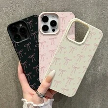 Protetores para celular Con Correa De Mano+con Lazo rosa en forma de corazón, compatible con iPhone13/14ProMax,16/16Pro/16Plus/16ProMax,11/11Pro/11ProMax,12/12Pro/12ProMax,13/13Pro/13ProMax,14/14Plus/14Pro/14ProMax,15/15Pro/15Plus/15ProMax,un regalo de cumpleaños ideal para amigos y seres queridos. - Negro* - Ver 2