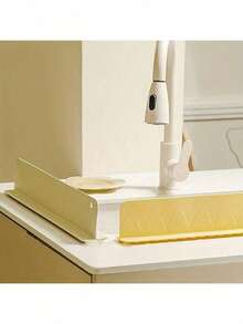 1 szt. silikonowa osłona przeciwbryzgowa do zlewu - osłona przeciwbryzgowa do zlewu kuchennego, przyssawka do zlewu, odpowiednia do umywalek domowych, wodoodporne, chłonne podkładki, wodoodporne ochraniacze, sprzątanie łazienki, osłona przeciwbryzgowa do zlewu kuchennego, silikonowa osłona przeciwbryzgowa do zlewu, osłona przeciwbryzgowa do zlewu, ruchoma silikonowa osłona przeciwbryzgowa do łazienki, artykuły łazienkowe, akcesoria kuchenne, prezenty dla kobiet - Wielokolorowe - Zobacz 4