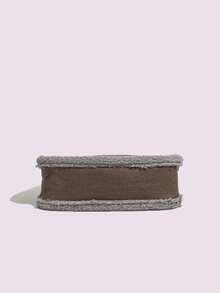 2025 Nuova Borsa a Spalla Morbida e Soffice per Donna, Borsa a Tracolla Semplice e Chic in Pelliccia Sintetica per Uso Quotidiano - Caffè - Visualizzare 7