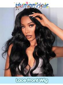 4x4 Transparent Lace Front Wig 200% Density Body Wave Human Hair Wigs Bleached Knots Easy Wear Glueless Lace Body Wave Human Hair Wig Design For Women Daily Wear 200 Density Body Wave Brazilian Virgin Human Hair Wig - Natural Black - View 2