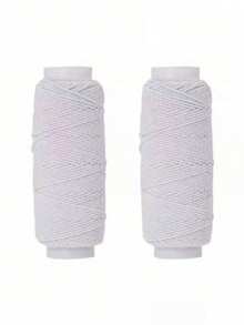2pcs Black & White Elastic Thread,Ultra-Fine Closed-End Stretch Thread, Seamless Round Latex Sewing Thread For DIY Beading, Skirt Gathering & Fabric Ruffles Thread,DIY Bead Elastic Cord,Invisible Elastic Band For Professional Hemming, Craft Jewelry, And Creating Flounces, Elastic String For Gathering Fabric, Elastic Thread For Sewing & DIY Fashion Accessories